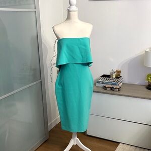 Likely Strapless Aqua Dress